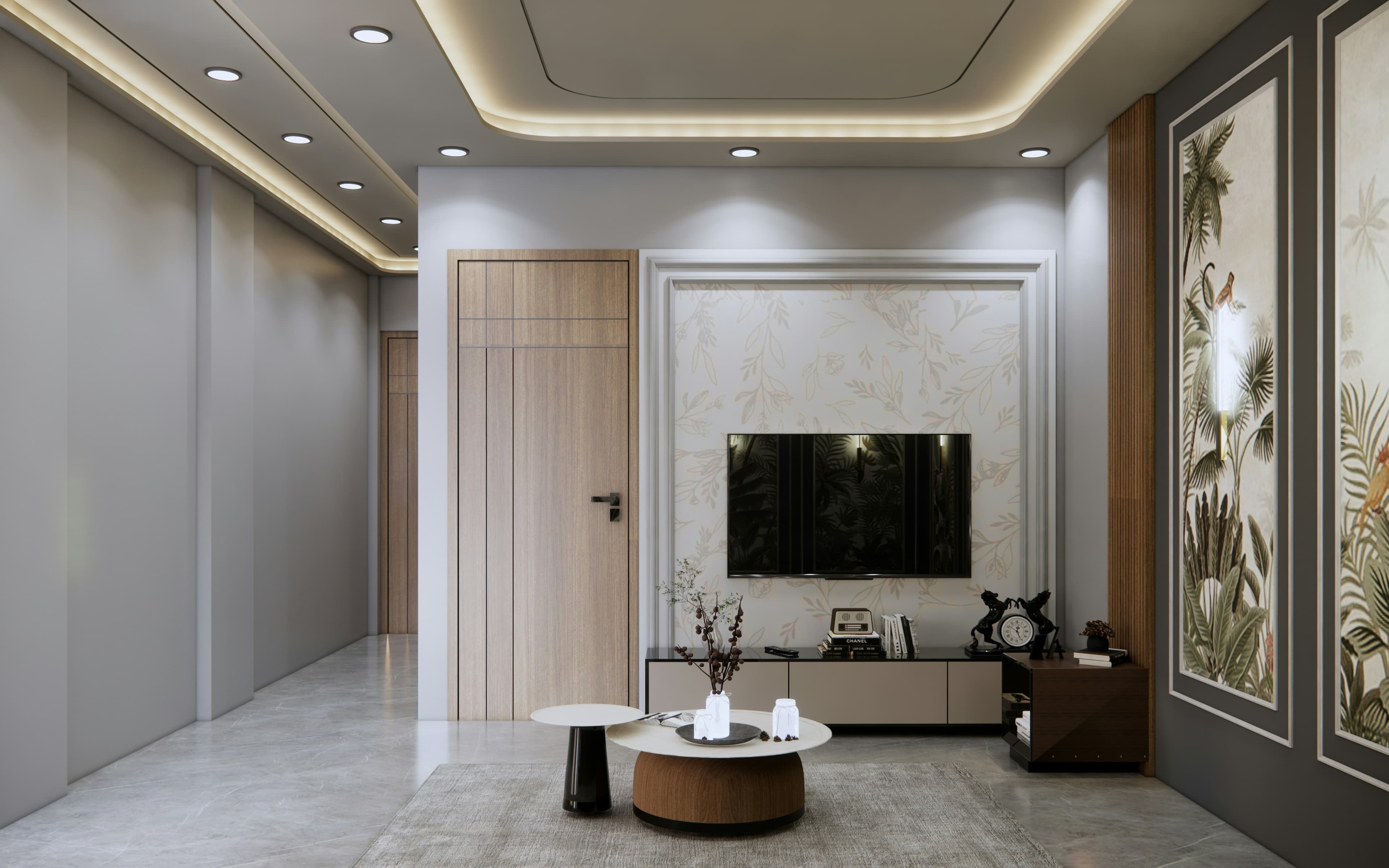 False Ceiling TV Panel Design 5